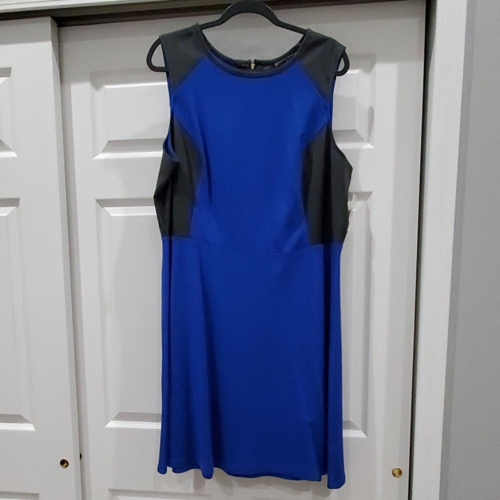 Blue and Black skater fit and flare dress